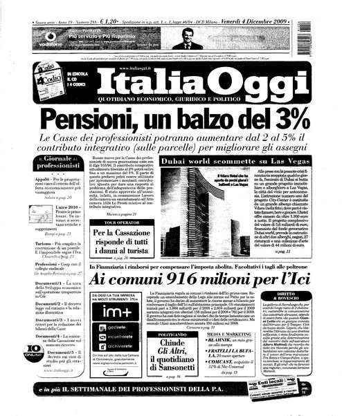 Italia oggi : quotidiano di economia finanza e politica